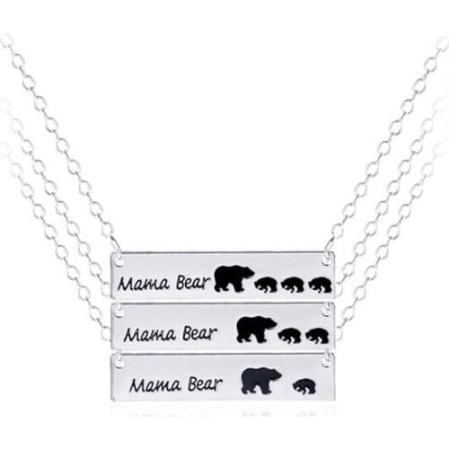 New Arrival mama bear Alloy Animal Necklace Fashion Enamel Jewelry For Gift
