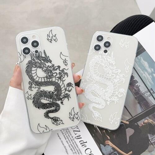 New Fashion Dragon Animal Pattern Phone Cover For iPhone 12Mini 11Pro Max X Xr XsMax 7 8 Plus SE2 Cover For iPhone 12 Cover Case