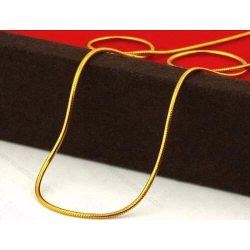 Pure 24K Yellow Gold Chain Necklace/ Snake Link Chain Necklace/ 8.8g