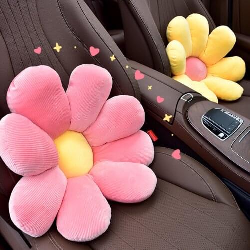 Sun Flower Seat back Cushion Waist Support Pillows For Car Home Office Chair Rest Pillows Cute Auto Backseat Hold Pillow