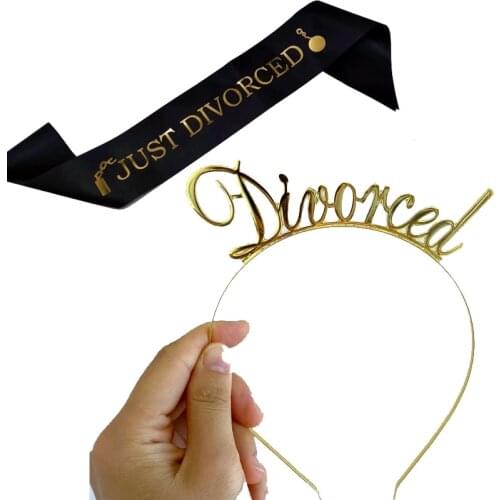 Just Divorced sash crown Tiara headband Single Ladies Party Decoration Supplies Goodbye Party Photo Prop Funny Gift present