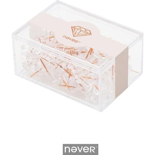 Never Rose Gold Push Pin Nail Transparent Thumb Tacks For Photo Wall Soft Painting Cork Board Pins Office Accessories 100 Pcs