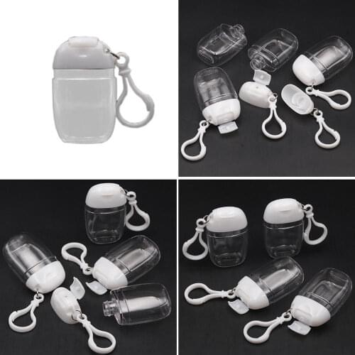 30ml Empty Hand Sanitizer Travel Small Size Holder Hook Keychain Carriers Flip Cap Reusable Portable Empty Bottles