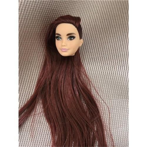 Rare Face Doll Head 1/6 Doll Toys Part Bobo Multi-Colorful Hair Princess Doll Accessories DIY Make Up Practice Doll Heads
