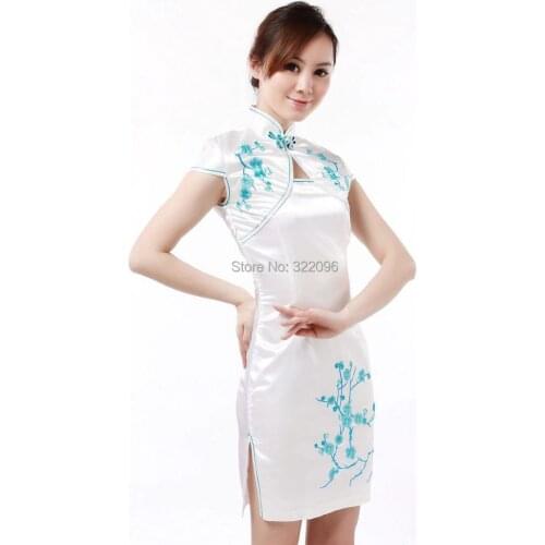 Shanghai Story Faux silk cheongsam traditional Chinese Style vintage Qipao Dress 3 color JY058