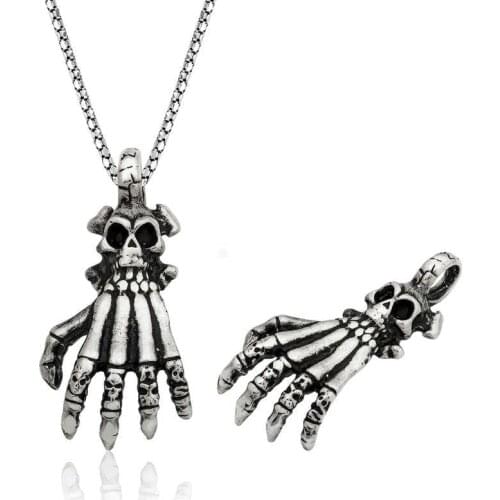 Tevuli 925 Sterling Silver Dry Head Hand Men 'S Necklace