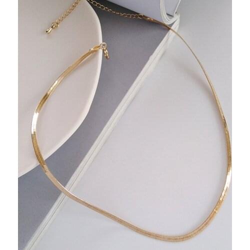 Trendy Fashion Gold Choker Necklace for Women Simple Snake Necklaces Minimalist Chockers Chain Necklace Jewelry