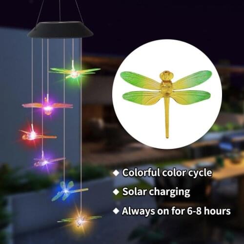 Outdoor LED Solar Light Sun Wind Chimes Light Home Decor Hanging Lamp Yard Garden Decoration Solar Wind For Christmas