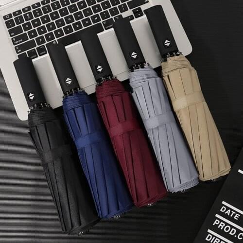 Big Umbrella Fully Automatic 12 Bones Fold Umbrella Men Business 3 Folding Sunny and Rainy Umbrella