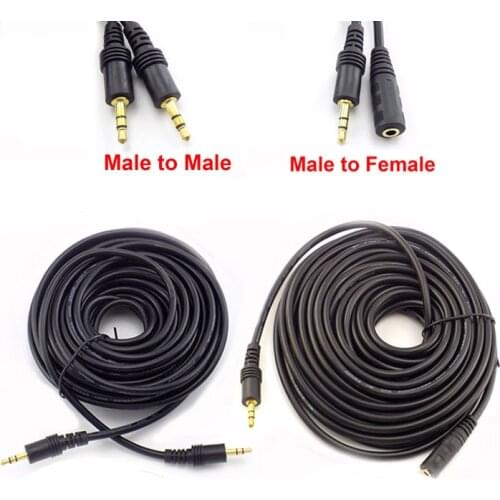 10M 15M 20M 3.5mm Stereo Male to Male Jack Male to Female Audio Aux cable Extension Cable Cord for Computer Laptop MP3/MP4
