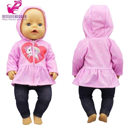 43 cm doll peach heart sweater set 18 inch American og girl doll costume girl play toy doll wear accessories
