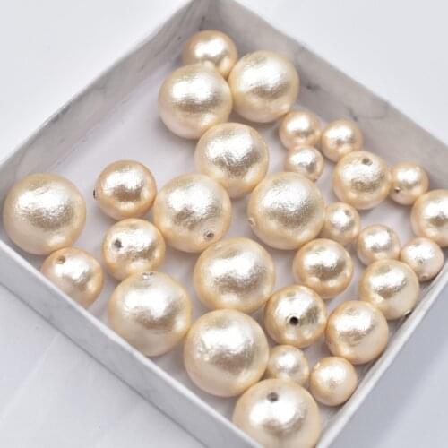 50PCS/ Lot Cotton Pearl Good Quality Full Hole Japanese Cotton Pearl DIY jewelry Making Eearings Necklace