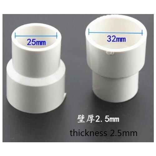 PVC municipal Water Pipe connection adapter from 25mm to 32mm thickness 2.5mm