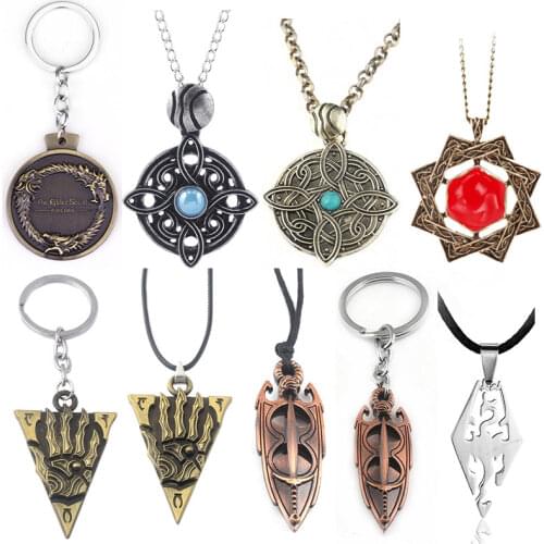 The Elder Scrolls Amulet of Mara Necklace Dinosaur Triangle Cosplay Oblivion Morrowind Amulet Pendant Chokers Gift