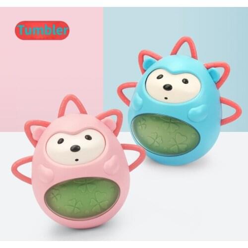 Large Music Tumbler Baby Teether with Built-in Bells To Appease Early Education Hand-cranked Interactive Hedgehog Toy