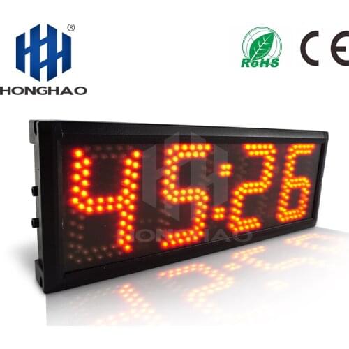 5 inch 6digits large led clock semi-outdoor led wall clock high brightness gym timer led workout