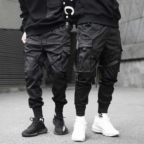 Prowow Black Hip Hop Cargo Pants Men Streetwear Fashion Cotton Joggers Sweatpants Casual Harem Trousers Harajuku Tide Clothing