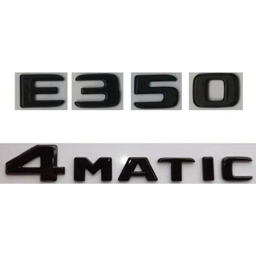 Flat Gloss Black Trunk Letters Emblems Badge for Mercedes E350 4MATIC 2017