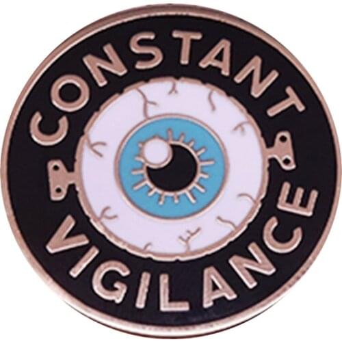 Constant vigilance pin weird anatomy eyeball brooch literary book badge magic wizardry jewelry bookworm gift