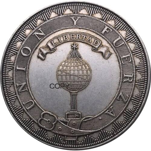 Chile Coin Republic Pattern Peso 1819 Santiago Metal Cupronickel Plated Silver China Casting Replica Souvenir Coins