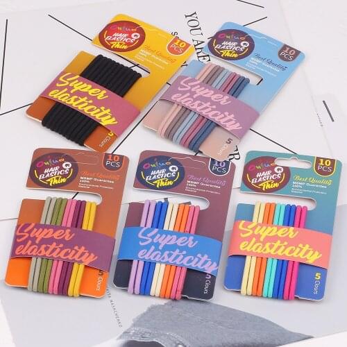 10pcs/set 5cm Girls Elastic Hair Bands Rubber Band Scrunchies High Elasticity Ponytail Holder Gum For Hair Kids Hair Accessories