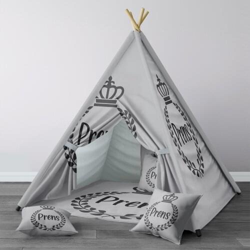 Play Tent for Kids Wigwam Portable Indoor Playground Tents Children Bedrooms Gray Prince Model 230