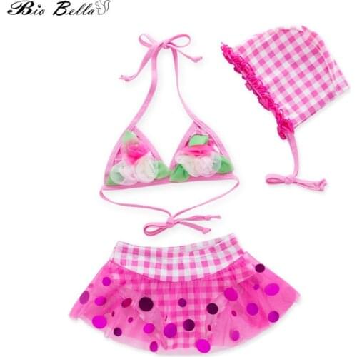 Girls Bikini Set Fashion Children Girls Bikinis Swimwear 3Pcs Summer Swimming Bathing Swimsuit Infant Toddler Kids Swimable Girl