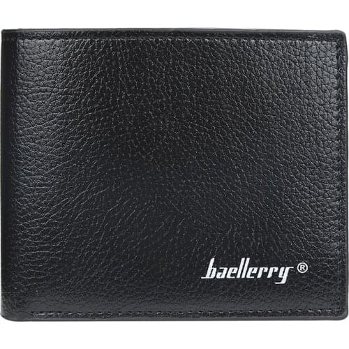 Baellerry Men Wallet Fashion Soft PU Leather No Zipper Wallet Slim Purse Credit Card Holder Business Casual Coin Purse For Men