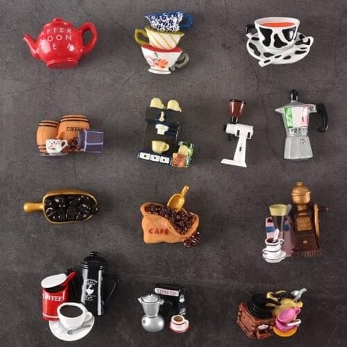 Creative 3 d fridge magnet magnetic adsorption magnet stick hand coffee coffee pot hang mocha pot furnishing articles