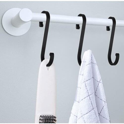 5 PCS Space Aluminuml Practical Hooks S Shape Kitchen Railing S Hanger Hook Clasp Holder Hooks For Hanging Clothes Handbag Hook
