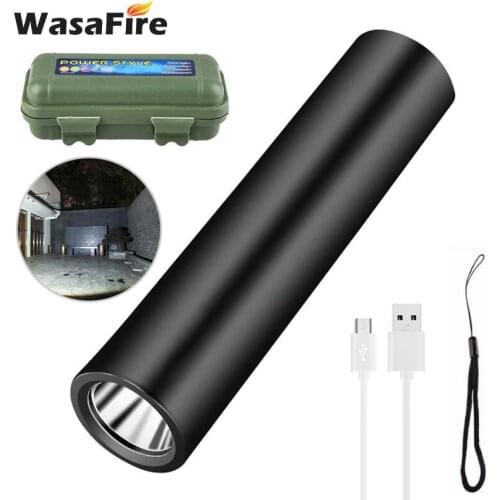 Mini LED Flashlight USB Recharegable Torch Pocket Hand Light Waterproof Super Small Portable Lantern for Outdoor Camping Hiking