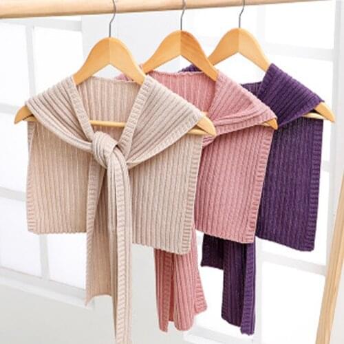 Fashionable Knitted Shawl Ladies Air Conditioning Shawl Wool Knotted Shawl False Collar Scarf Women Winter
