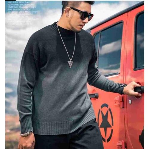 Mens sweater Large size mens tide brand sweater autumn plus size knit sweater trendy gradient pullover sweater 7XL oversized