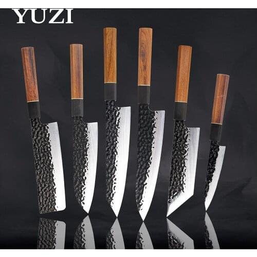 Kitchen Knives set 1-6 Handmade Forged High Carbon Stainless Steel Chef Knife Japanese Santoku Knife Sharp Cleaver Slicing Knife