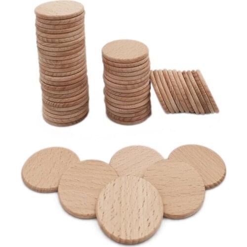 50pcs 38mm Unfinished Wood Circles Wooden Rounds Cutouts Coins Slices for Crafts for DIY Craft and Home Decor