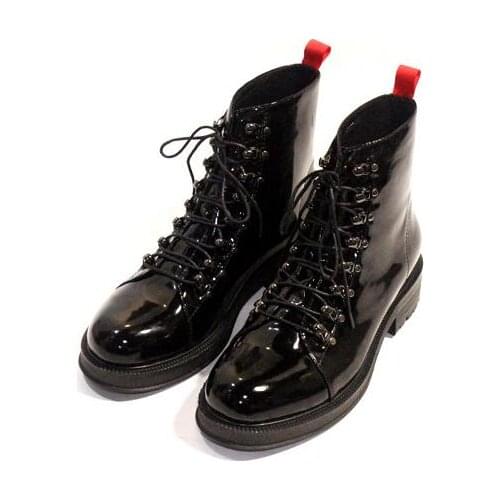 New genuine leather lace up men shoes black Martin Boots shoes for men round toe fashion men boots