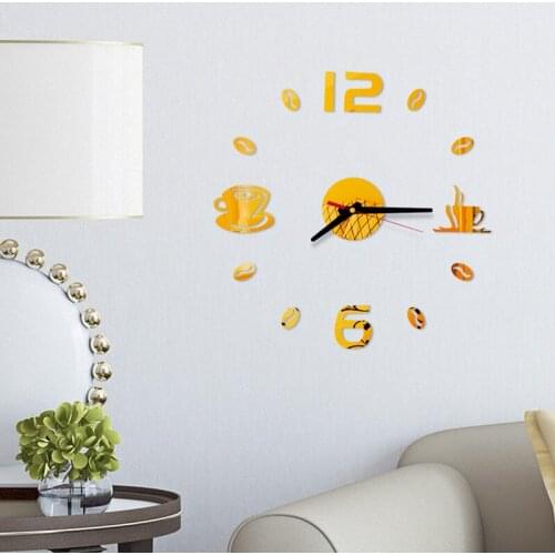 New Qualited Fashion Acrylic DIY Self Adhesive Interior Wall Creative Decoration wall Clock for kids bedroom Drop Shipping