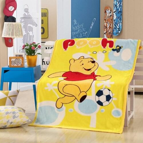 Disney Yellow Bear Printed Blankets Vacation Bedding 70x140CM Girls Boys Childrens Kids Bed Home Bedroom Decoration Flannel