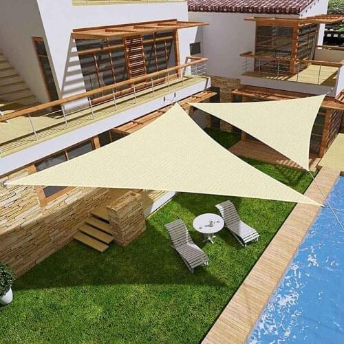 300D 160GSM Polyester Oxford Fabric Triangle Shade Sail Sun for Outdoor Garden Rodless Tent