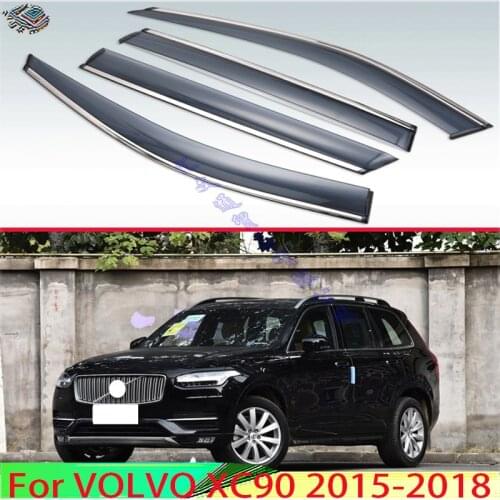 For VOLVO XC90 2015-2018 Plastic Exterior Visor Vent Shades Window Sun Rain Guard Deflector 4pcs