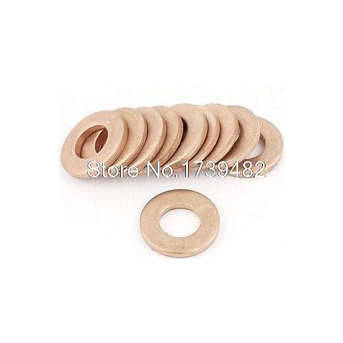 10Pcs 8mmx16mmx2mm Copper Crush Washer Flat Seal Ring Gasket