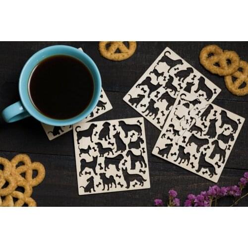 Dog Coasters, Funny drink coasters, Modern coasters, Laser cut coasters, Unique coaster