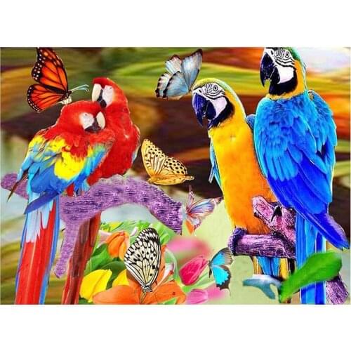 DIY full drill Square round Diamond Painting USA birds Diamond Embroidery Parrot butterfly Complete Kit Home Decor gift