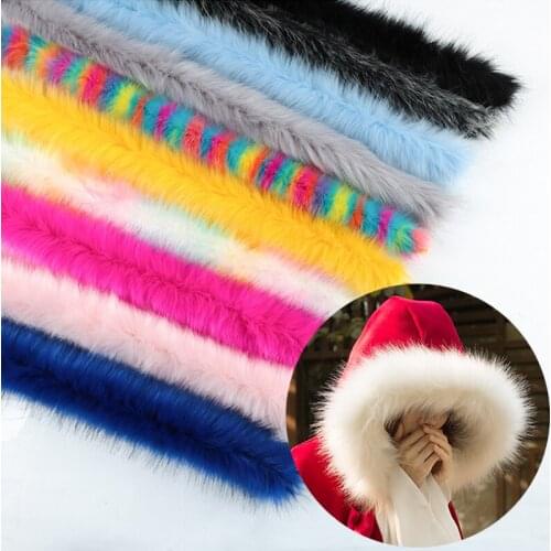Faux Fur Strips For Sweater Coat Hood Hat Faux fox fur Furry Fluffy Trim Trimming Clothes Accessory DIY Fluffy Garment Material