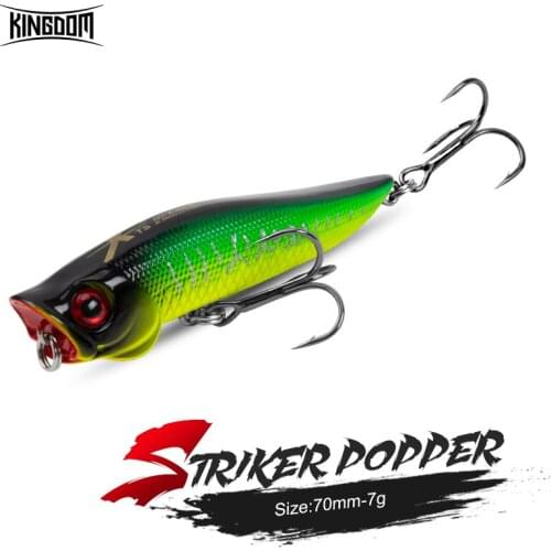 Kingdom Floating Popper Fishing Lures 70mm 7g Artificial Wobblers Hard Baits Good Quality Crankbaits Fishing Accessories Tackle