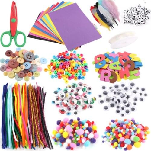 Art and Craft Kit Supplies Include Pipe Cleaners Feather and Felt Foam Balls fo