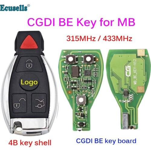 4 Buttons Remote Original CGDI MB CG BE Key 315MHZ/433MHZ for Mercedes Benz Support All FBS3 Working with CGDI MB Programmer