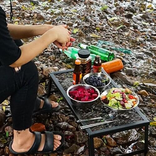 Net Folding Camping Table Waterproof Outdoor BBQ Backpacking Iron Desk Furniture Computer Portable Durable