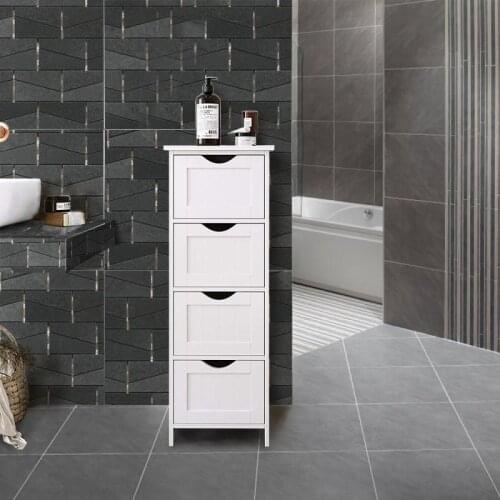 30*30*82cm Four-drawer Bathroom Storage Cabinet 4 Sliding Drawers Locker European Simple Style Bathroom Cabinet Furniture HWC