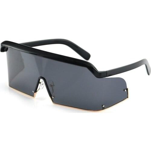 Vintage Oversized Visor Mask Sunglasses Women Men 2020 Windproof Shield Eyewear One Peice Rimless Big Goggles Sunscreen Shades